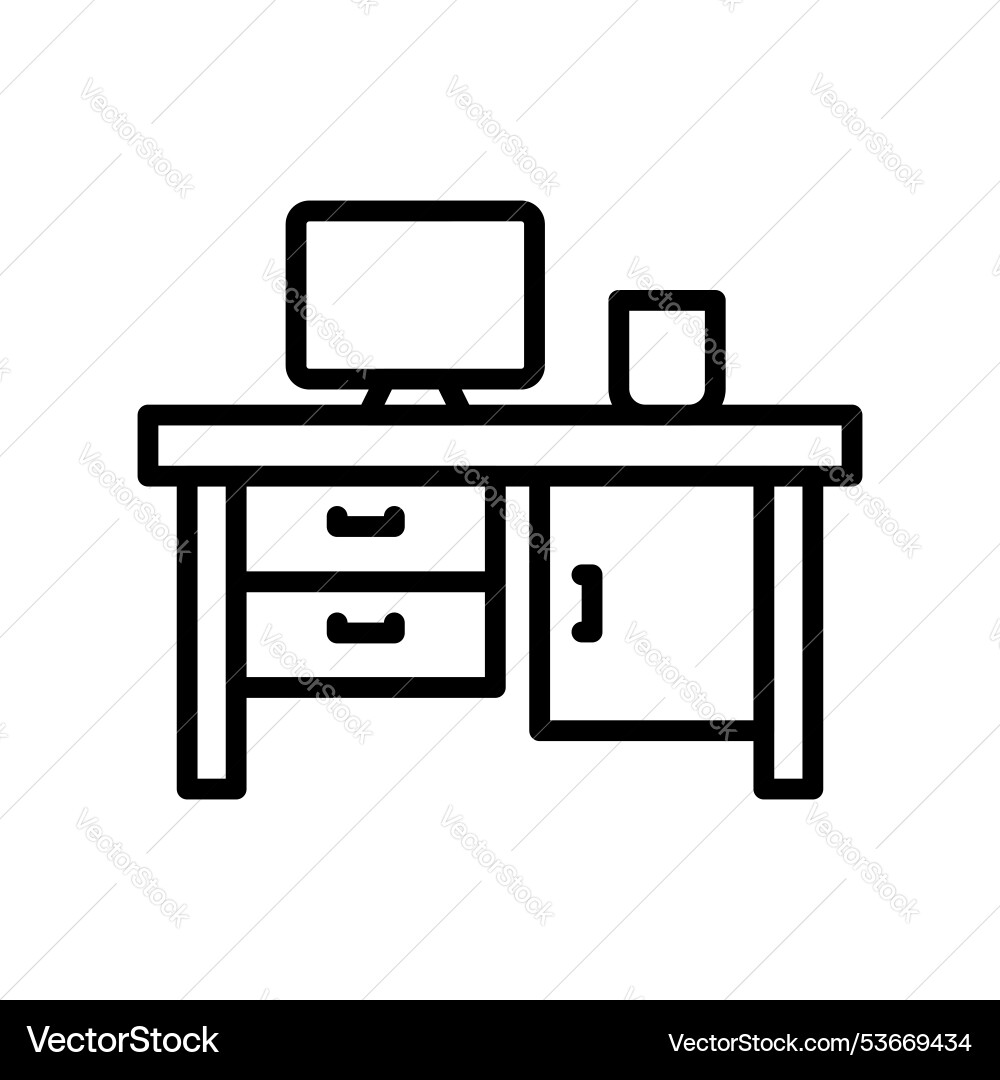Computer icon outline style design isolated Computer icon outline style design isolated Vector Image