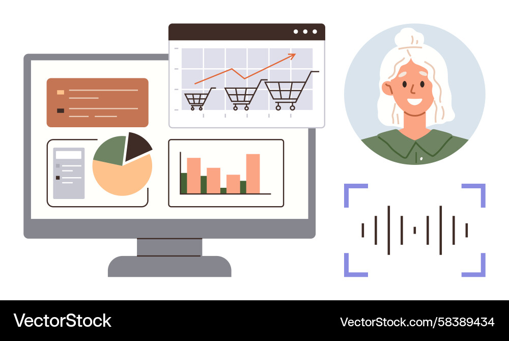 E-commerce Analytics Dashboard Vector Image