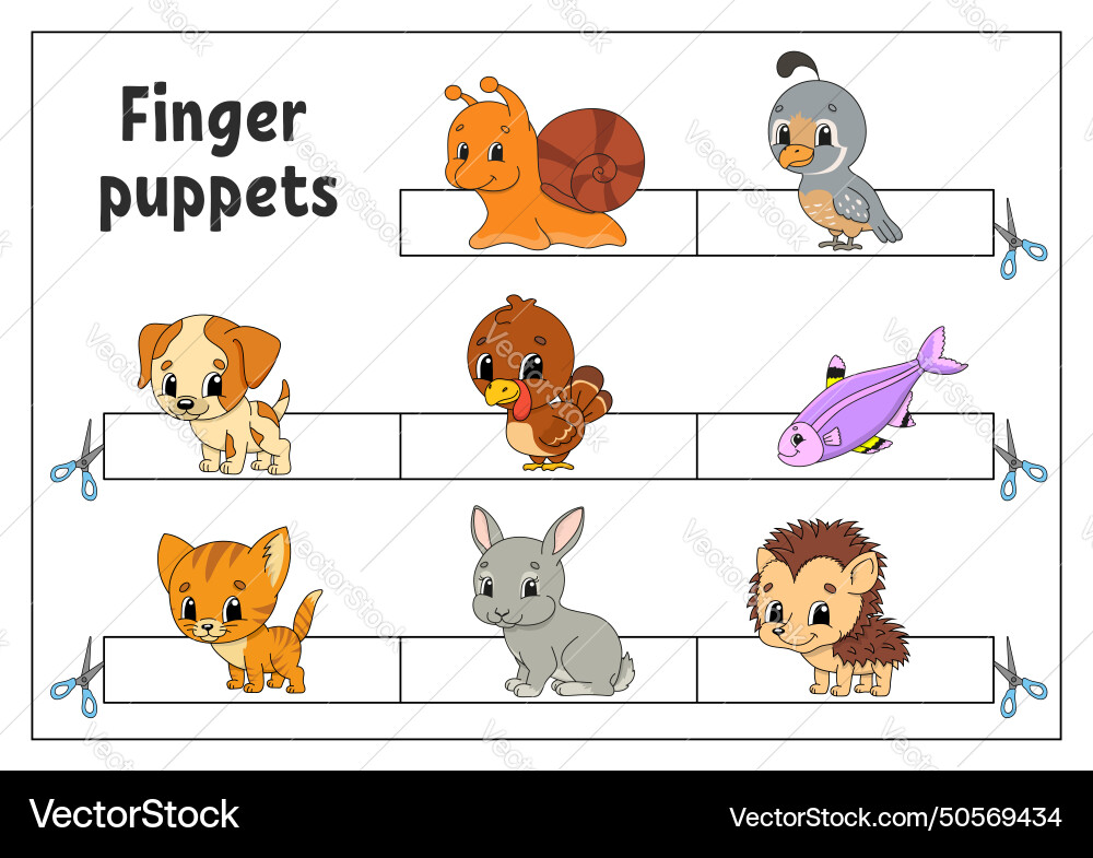 Fingerpuppen Aktivitäten für Kinder Fingerpuppen Aktivitäten für Kinder vektorbild