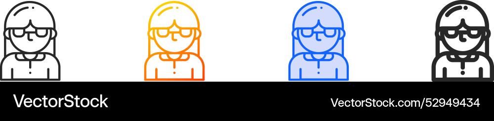 Geek iconthin linear gradient blue stroke Geek iconthin linear gradient blue stroke vector image