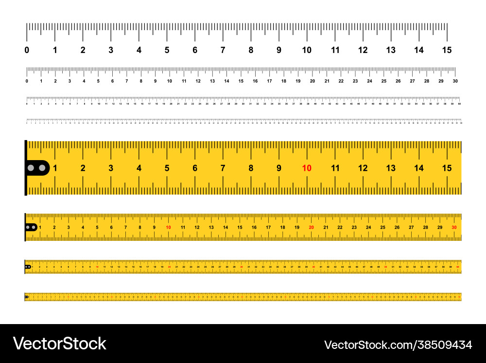 Measuring rulers tape measure Royalty Free Vector Image