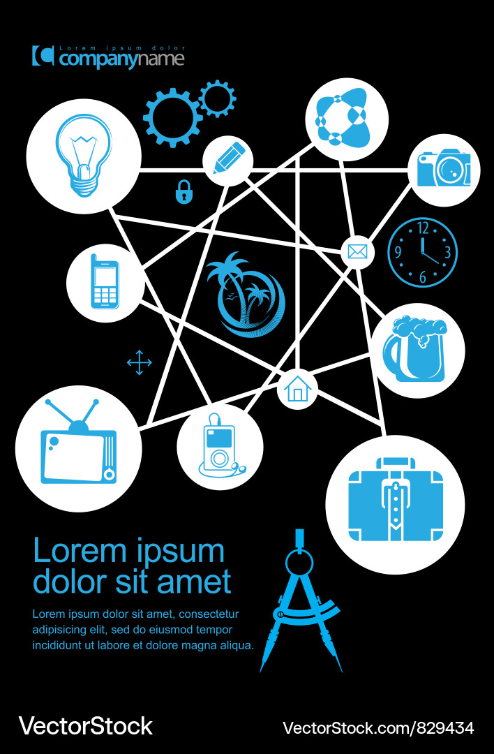 Modern Icon Set for Data & Information vector image