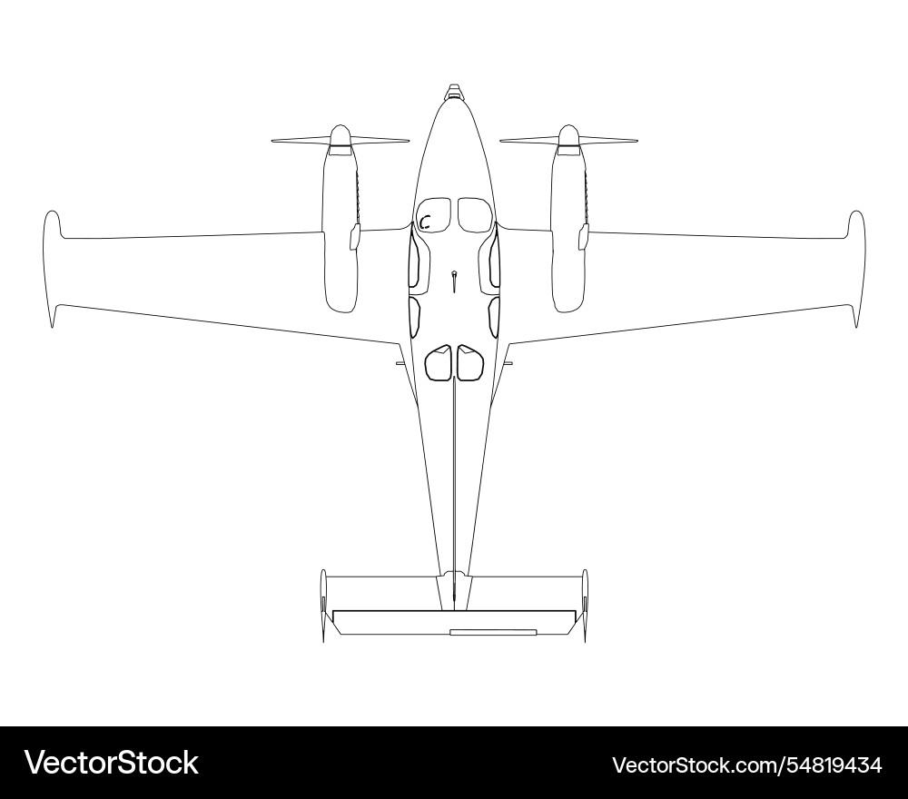 Outline of an airplane with a propeller from Outline of an airplane with a propeller from vector image