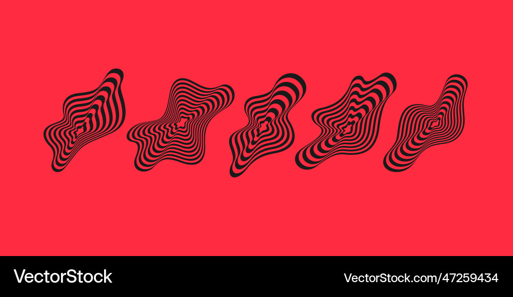 Set the amorphous element with effect vector image