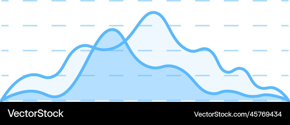 Smooth curve line chart data infographic element vector image