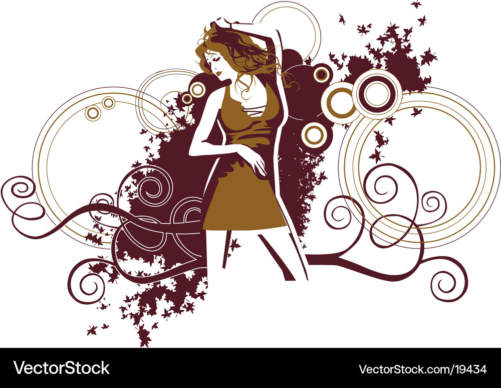 Stylish Woman in Red Dress Vector Image