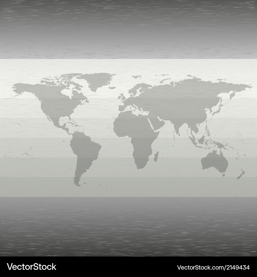 World map with the shadow on gray background vector image