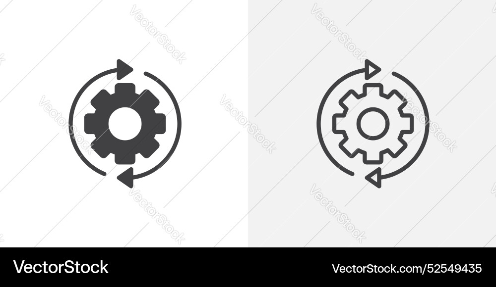 Agile process thin line icon set Agile process thin line icon set vector image