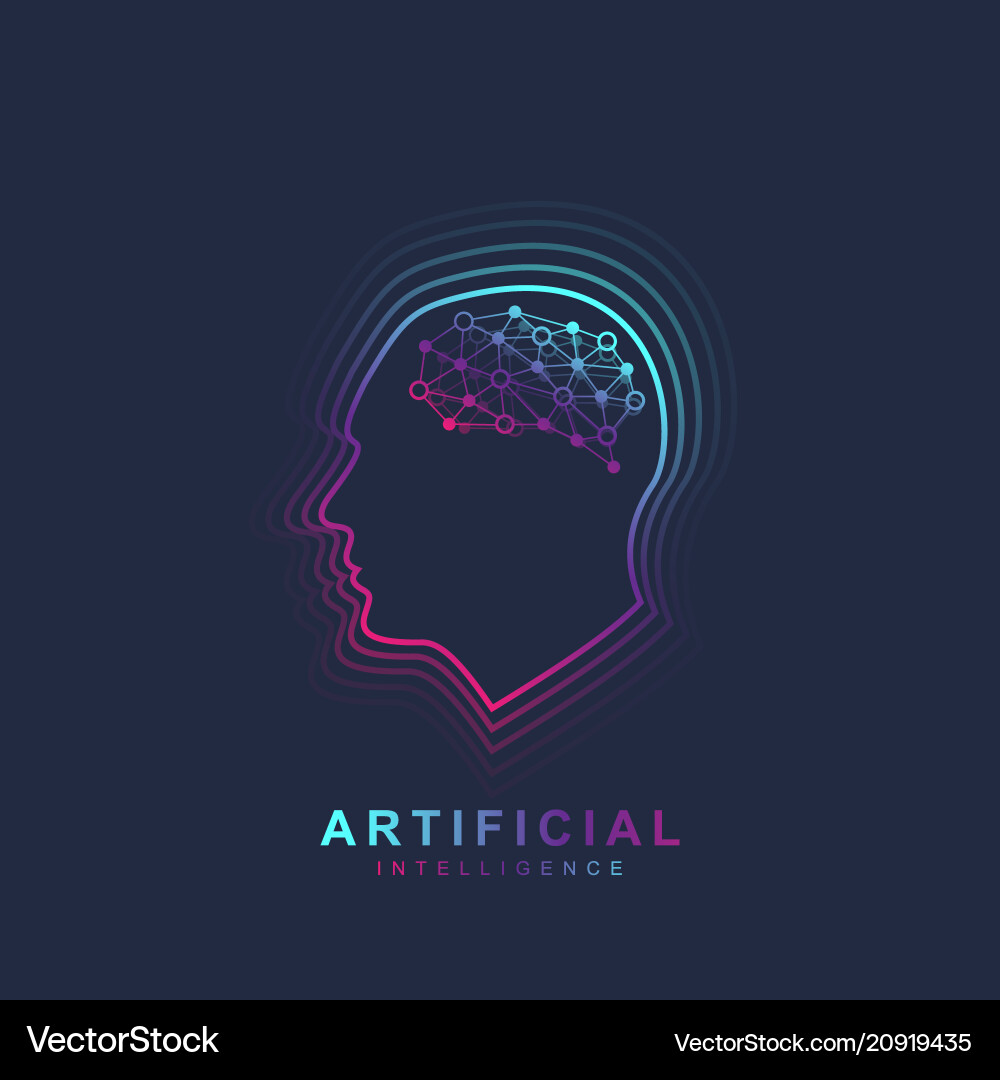 AI Brain Logo - Neural Network Vector Image