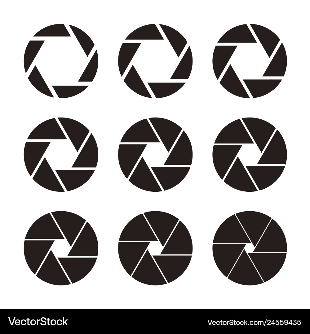 Camera Aperture Icons vector image