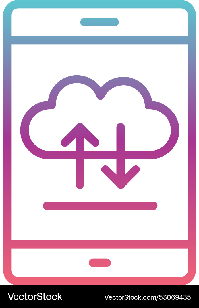 Cloud computing line gradient design vector image