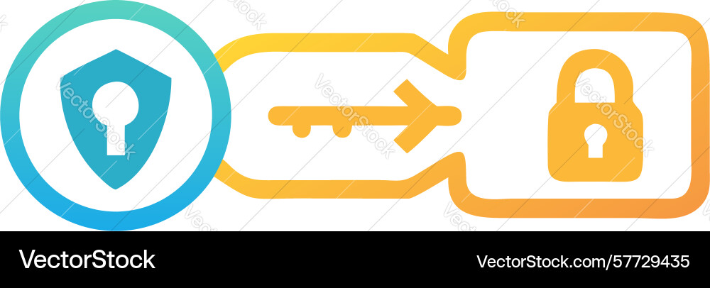 Data security access key and padlock icon design vector image