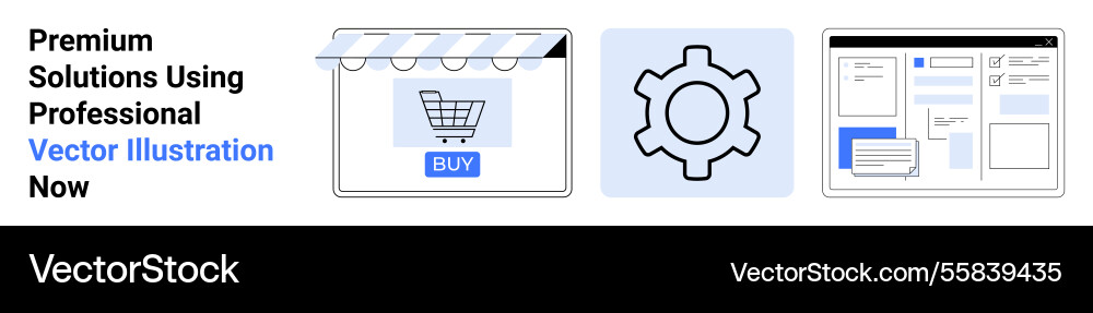E-commerce setup with online storefront E-commerce setup with online storefront vector image
