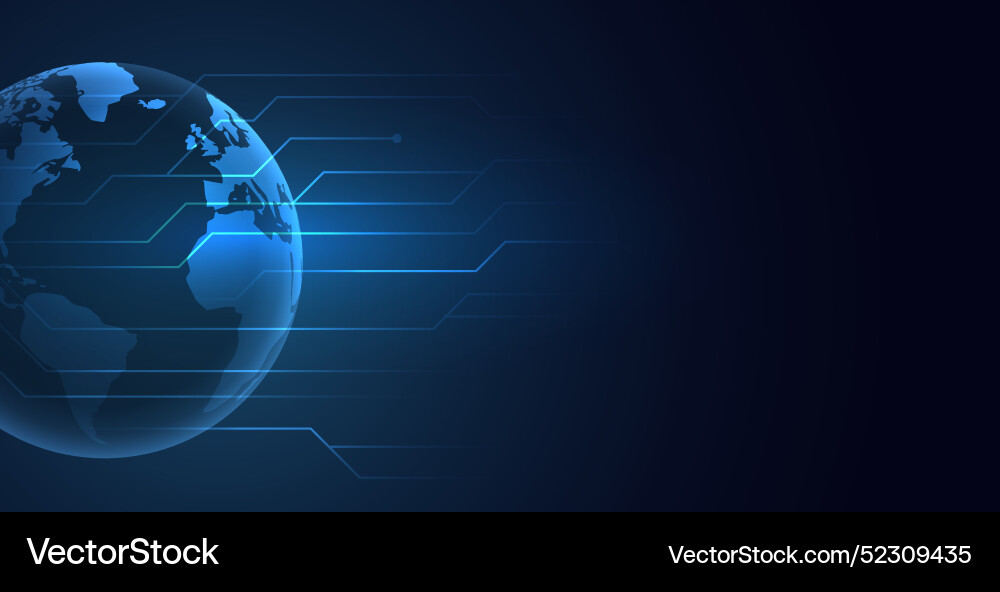 Futuristic circuit line techno background for web vector image