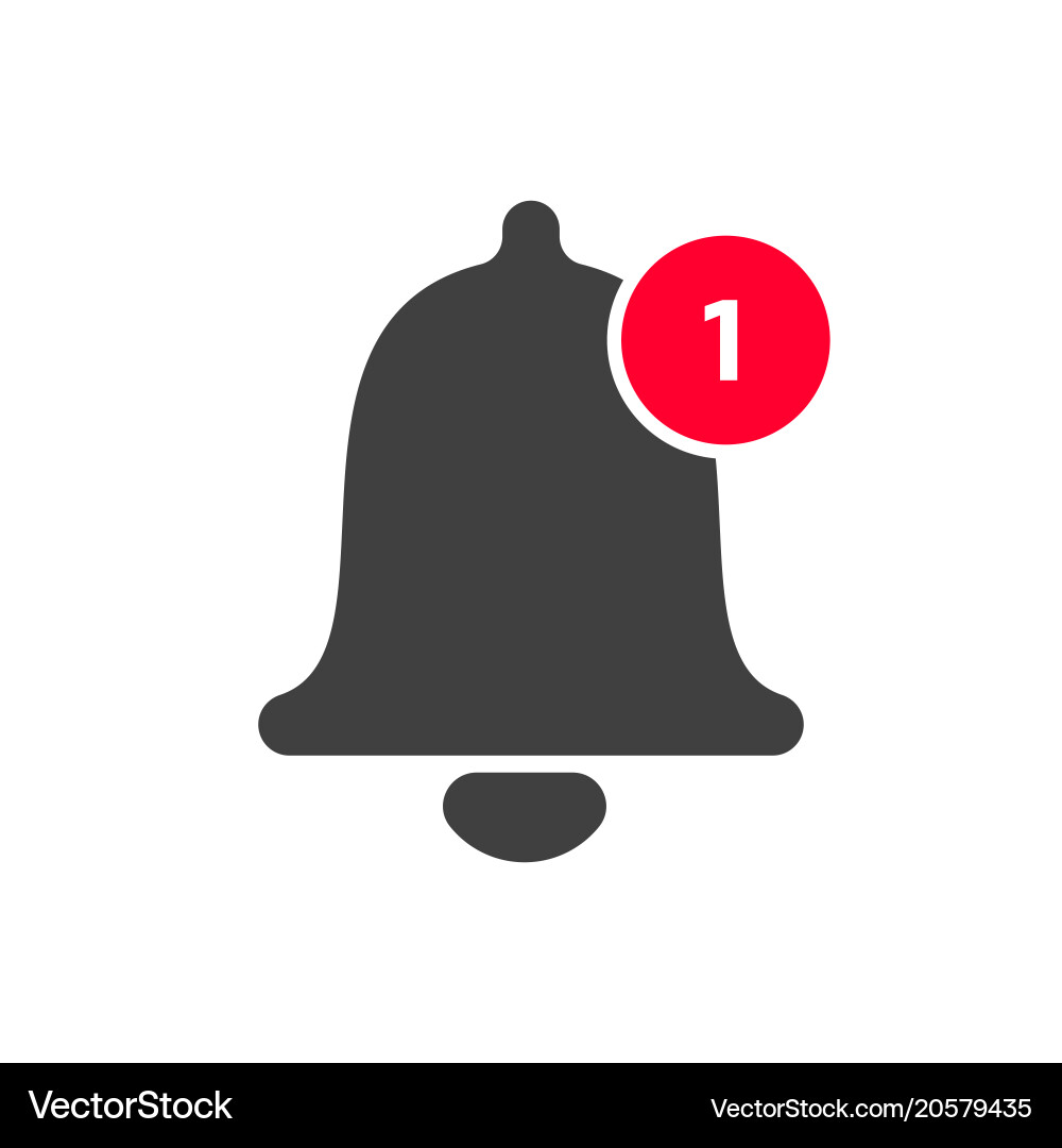 Inbox Notification Bell Icon vector image