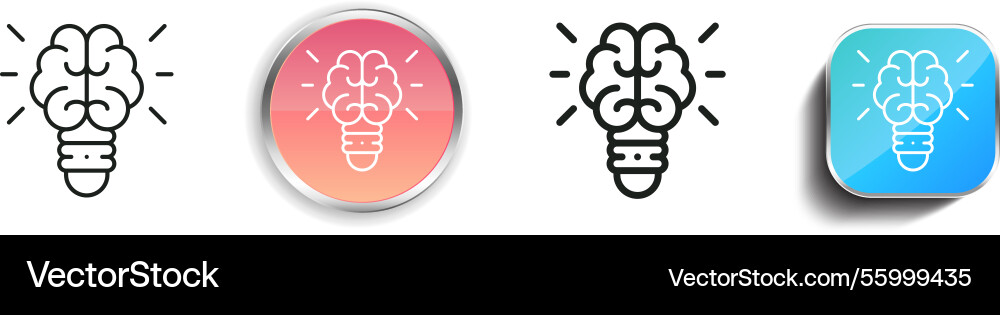 Lightbulb icon thin linear regular and button vector image