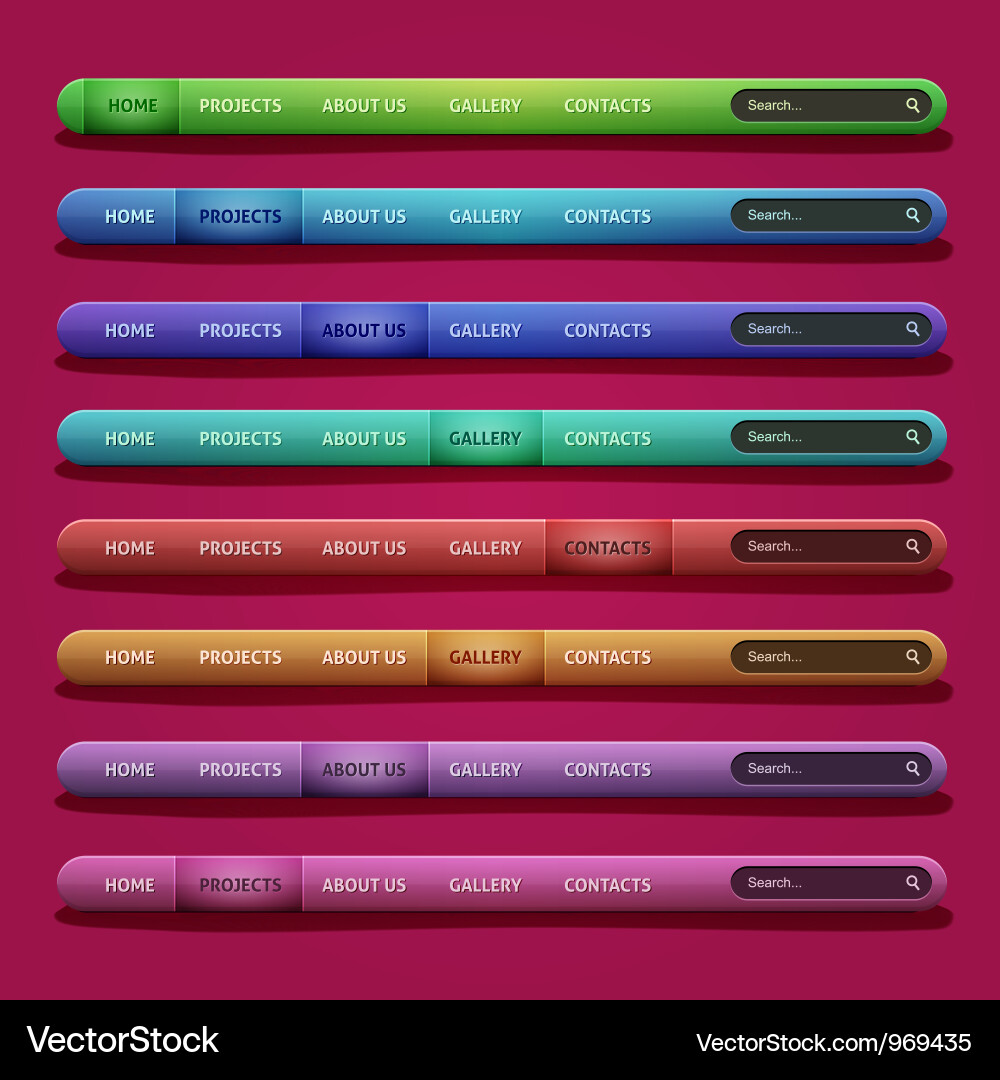 Modern Website Navigation Bars vector image