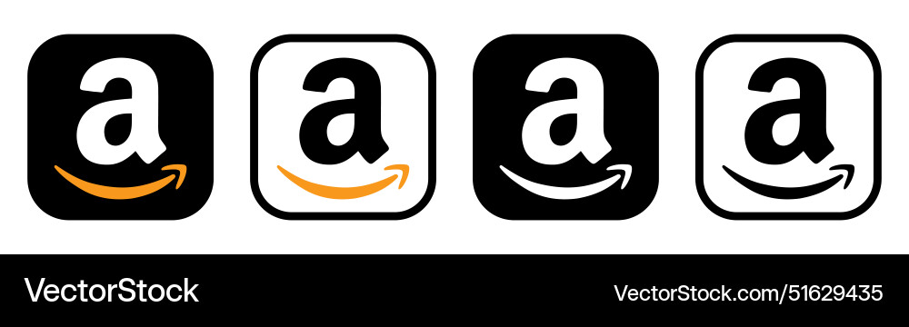 Set of amazon appstore mobile app icons isolated Set of amazon appstore mobile app icons isolated vector image