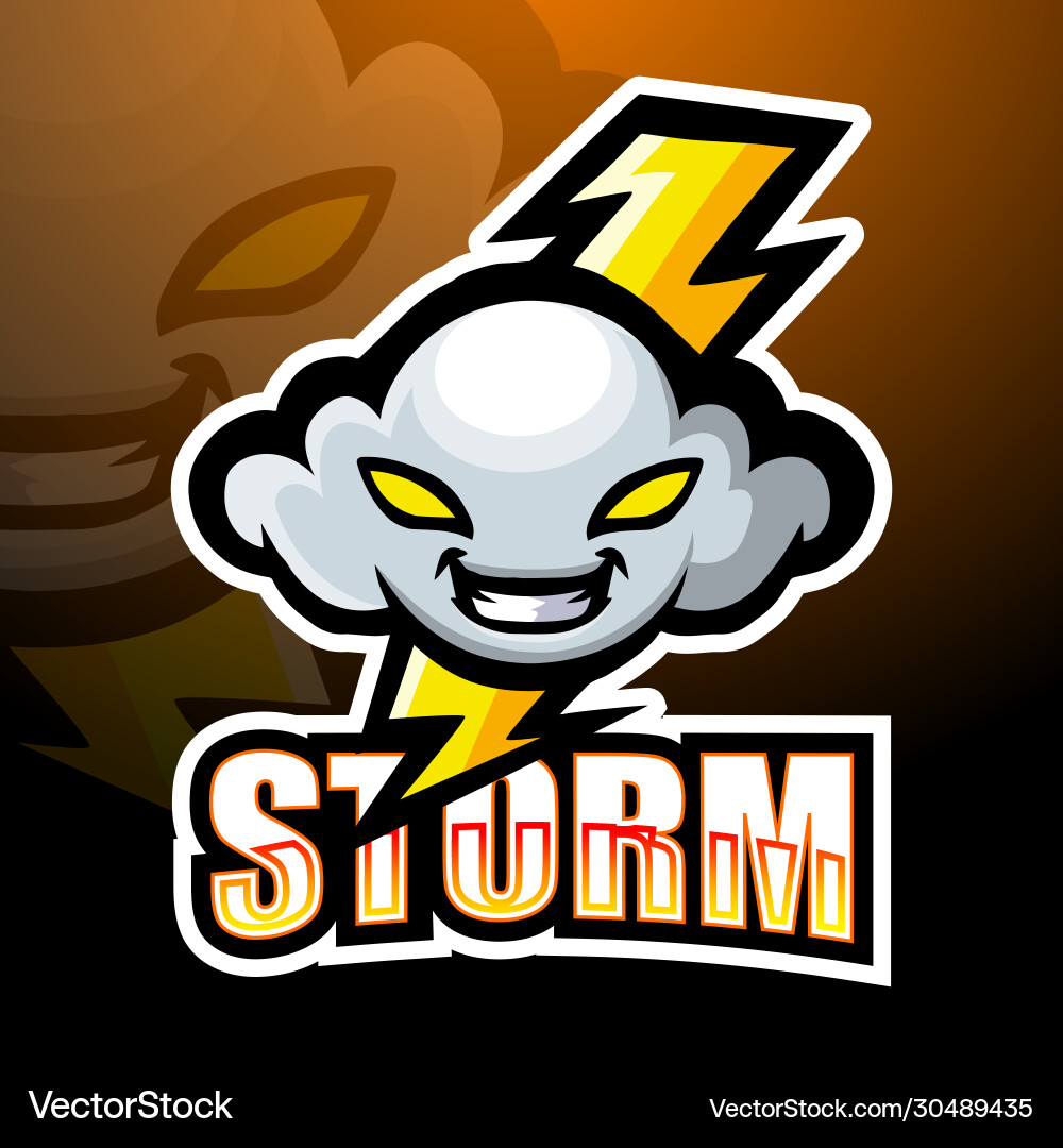 Storm Cloud Mascot Logo - Esports vector image