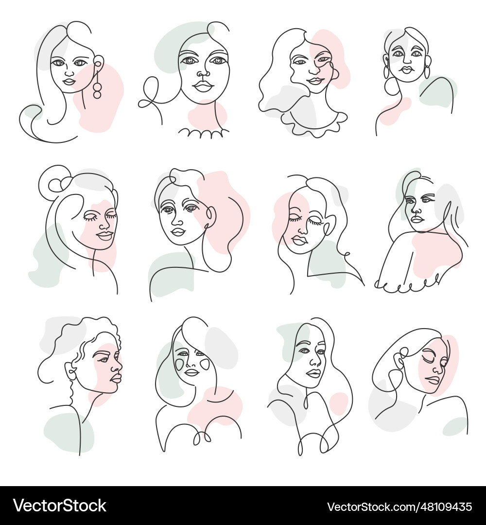 Weibliche Charakter schöne Gesicht Schönheit Salon Weibliche Charakter schöne Gesicht Schönheit Salon vektorbild