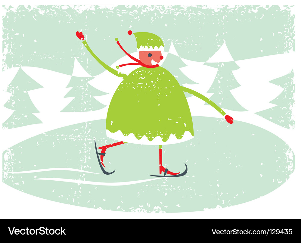 Winter Skate Scene Vector Image