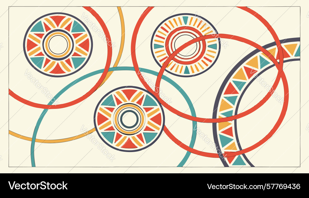 Abstract circular geometric pattern with ethnic vector image