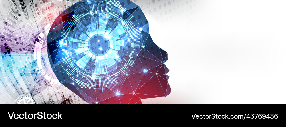 Artificial intelligence concept creative brain Vector Image