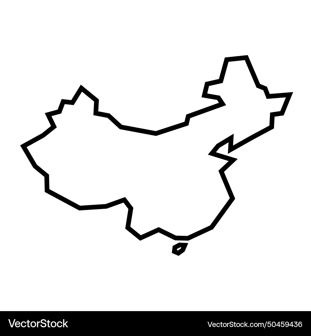 China country map thick outline icon vector image