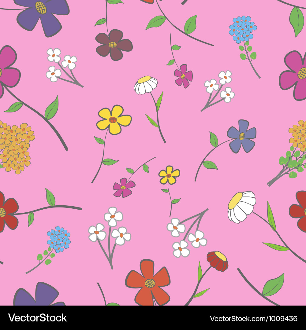 Floral Rose Seamless Pattern Vector Image