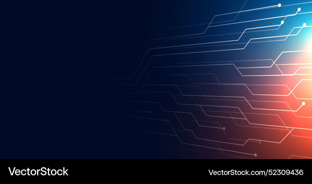 Futuristic tech digital circuit line background vector image