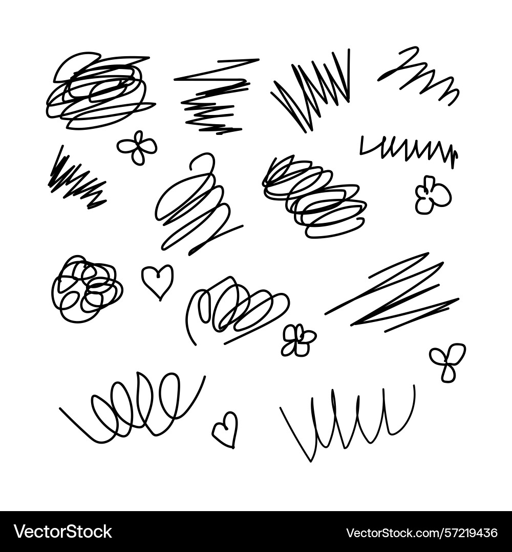 Set of different wavy and zigzag lines collection Vector Image