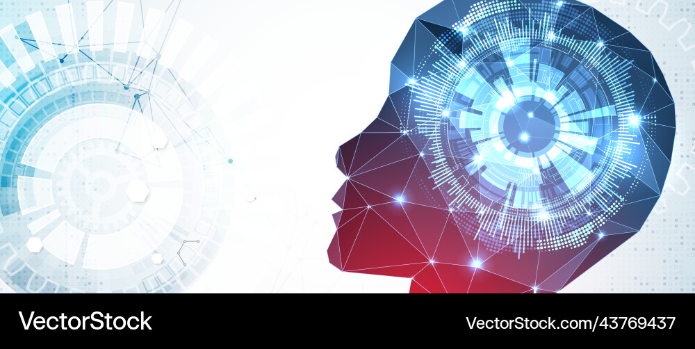 Artificial intelligence concept creative brain Vector Image