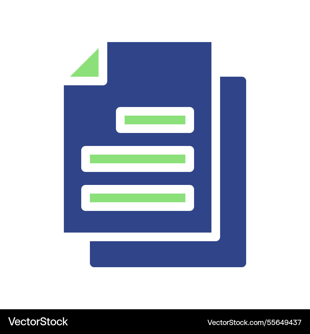 Document stack icon with text lines and elements vector image