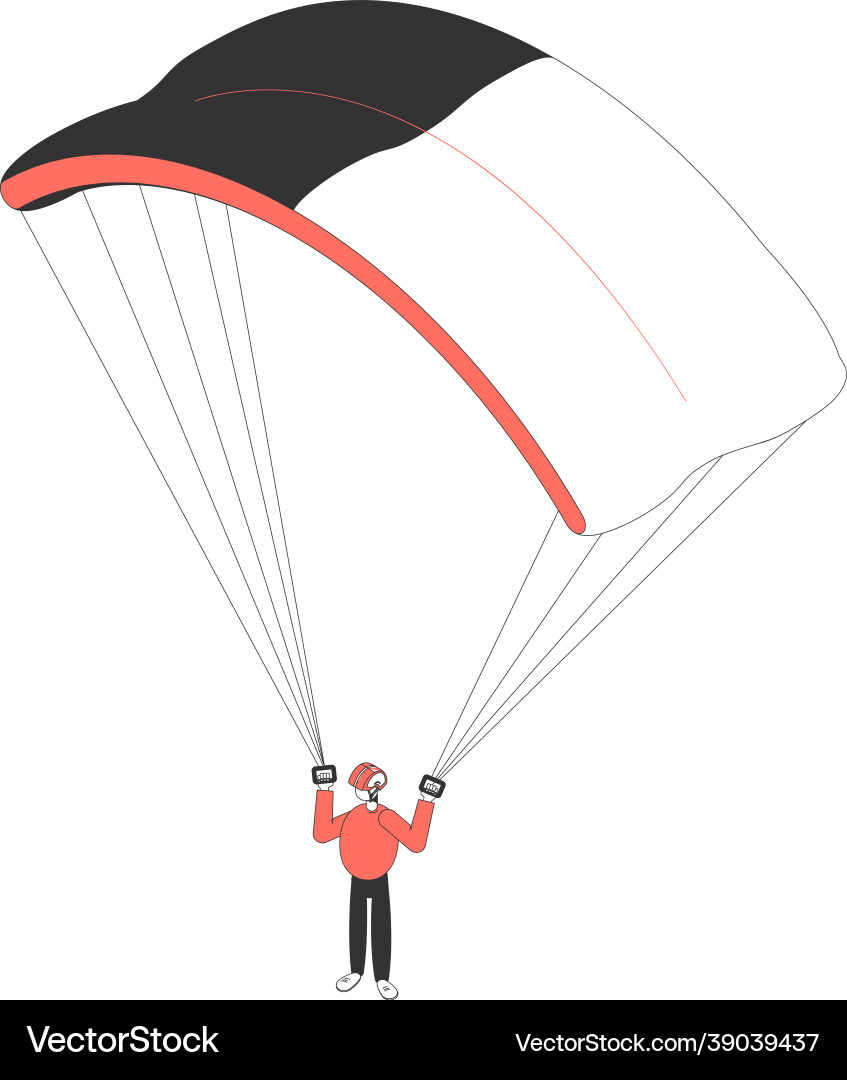 Isometric parachute jump composition Royalty Free Vector