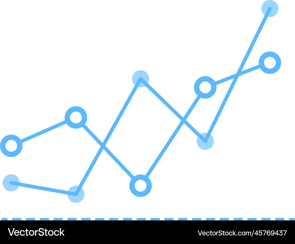 Line chart dashboard element point diagram icon Line chart dashboard element point diagram icon vector image