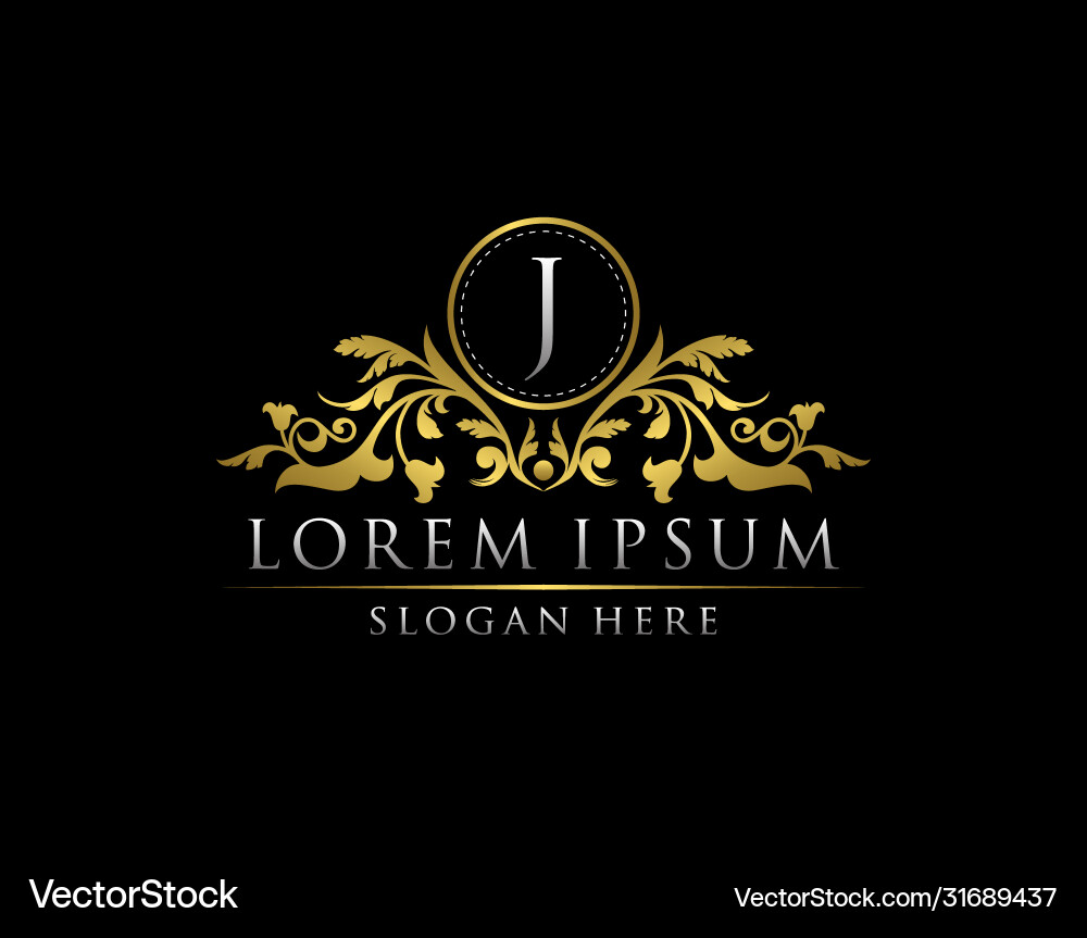 Luxury gold j letterlogo template Luxury gold j letterlogo template vector image