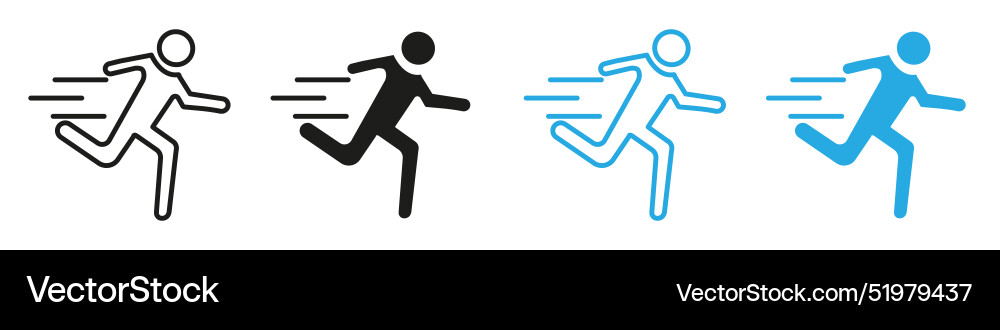 Man fast run icon mark in filled style vector image