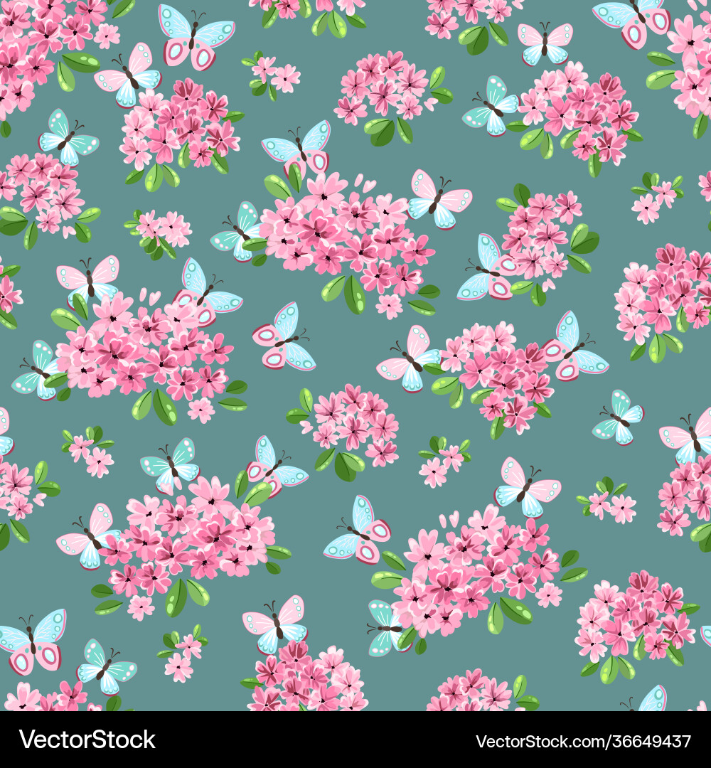 Seamless pattern with little pink flowers Seamless pattern with little pink flowers vector image