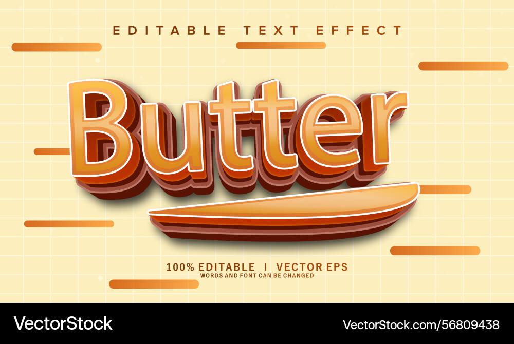 Butter text effect with modern style design Butter text effect with modern style design vector image