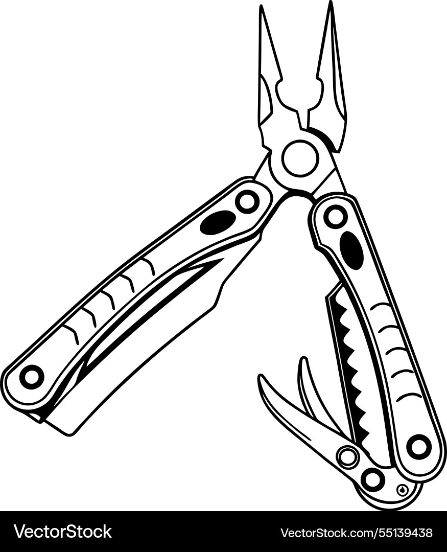 Compact multi functional hand tool - scissors Vector Image