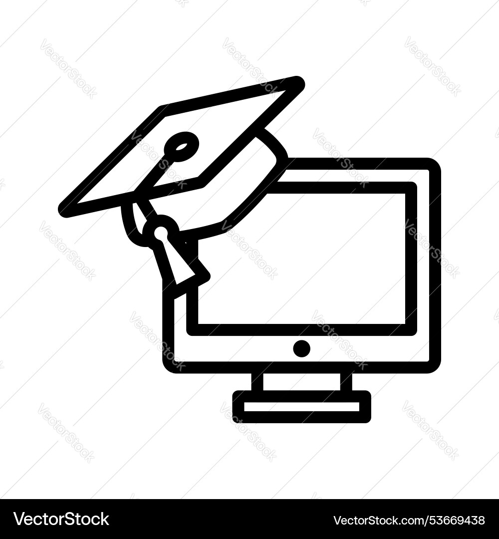 Computer icon outline style design isolated Computer icon outline style design isolated vector image