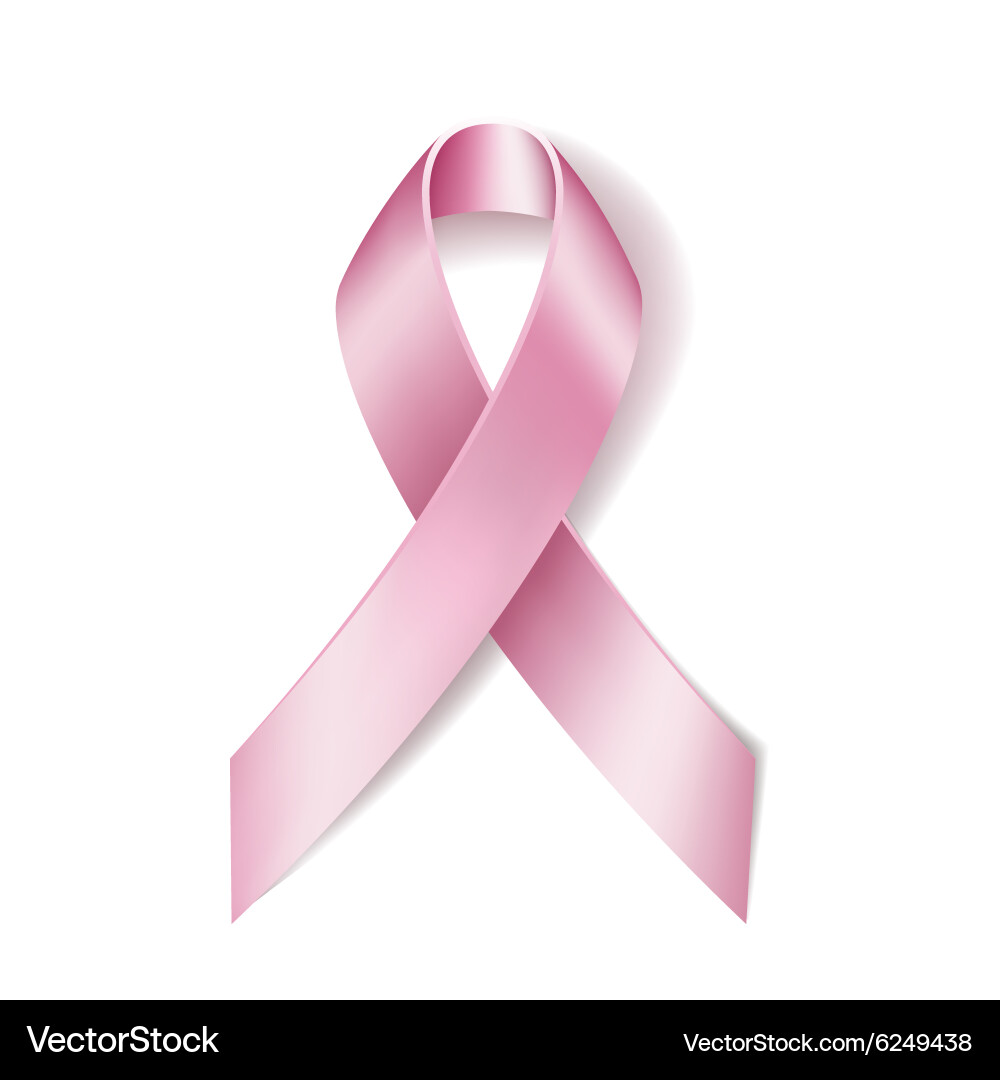 Realistic pink ribbon isolated on white Vector Image
