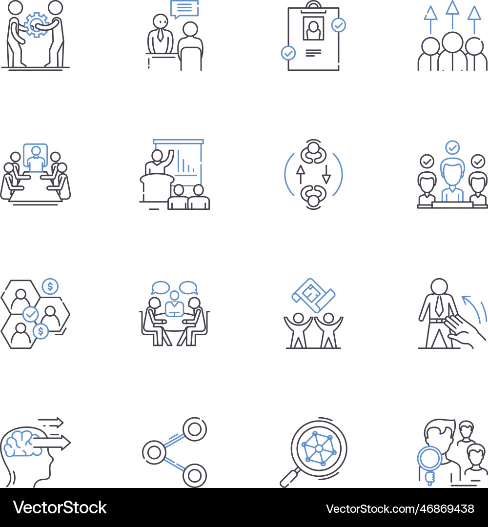 Reliability consistency line icons collection Reliability consistency line icons collection vector image
