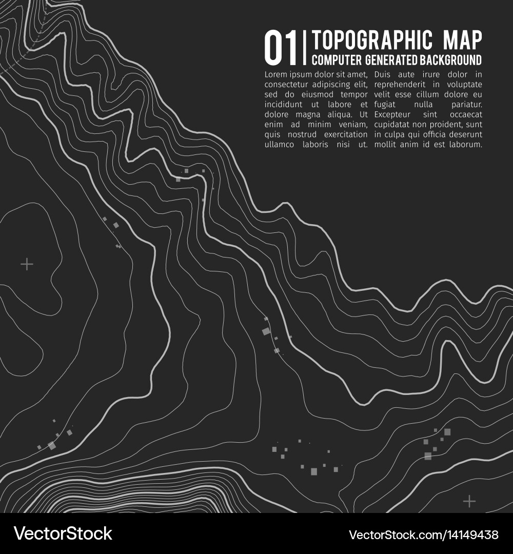 Topographic map background with space for copy vector image
