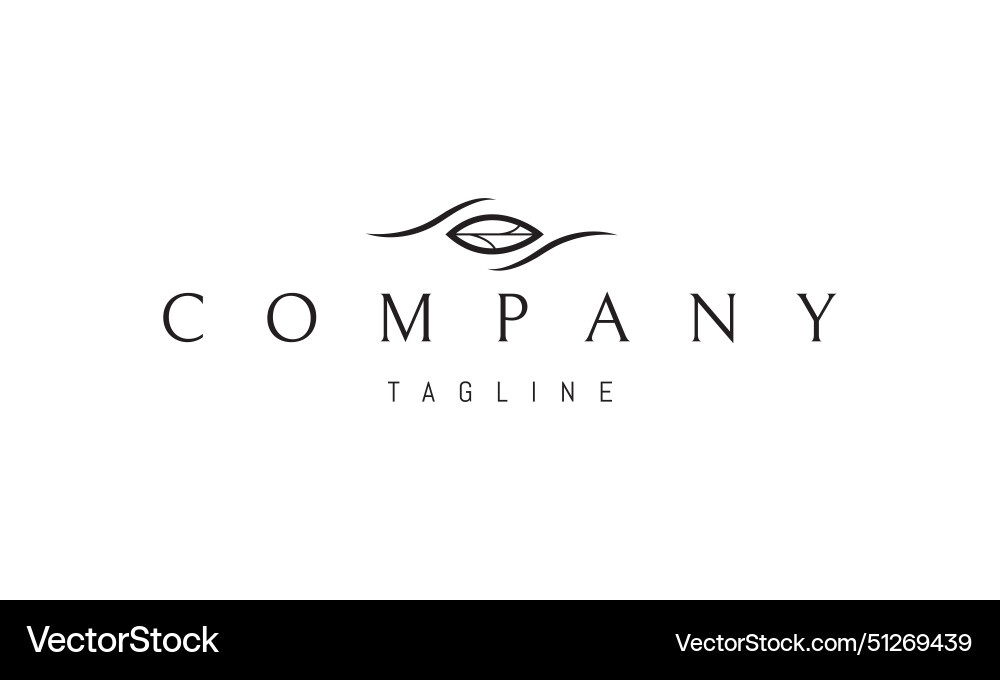 A logo with an abstract image of leaf Vector Image