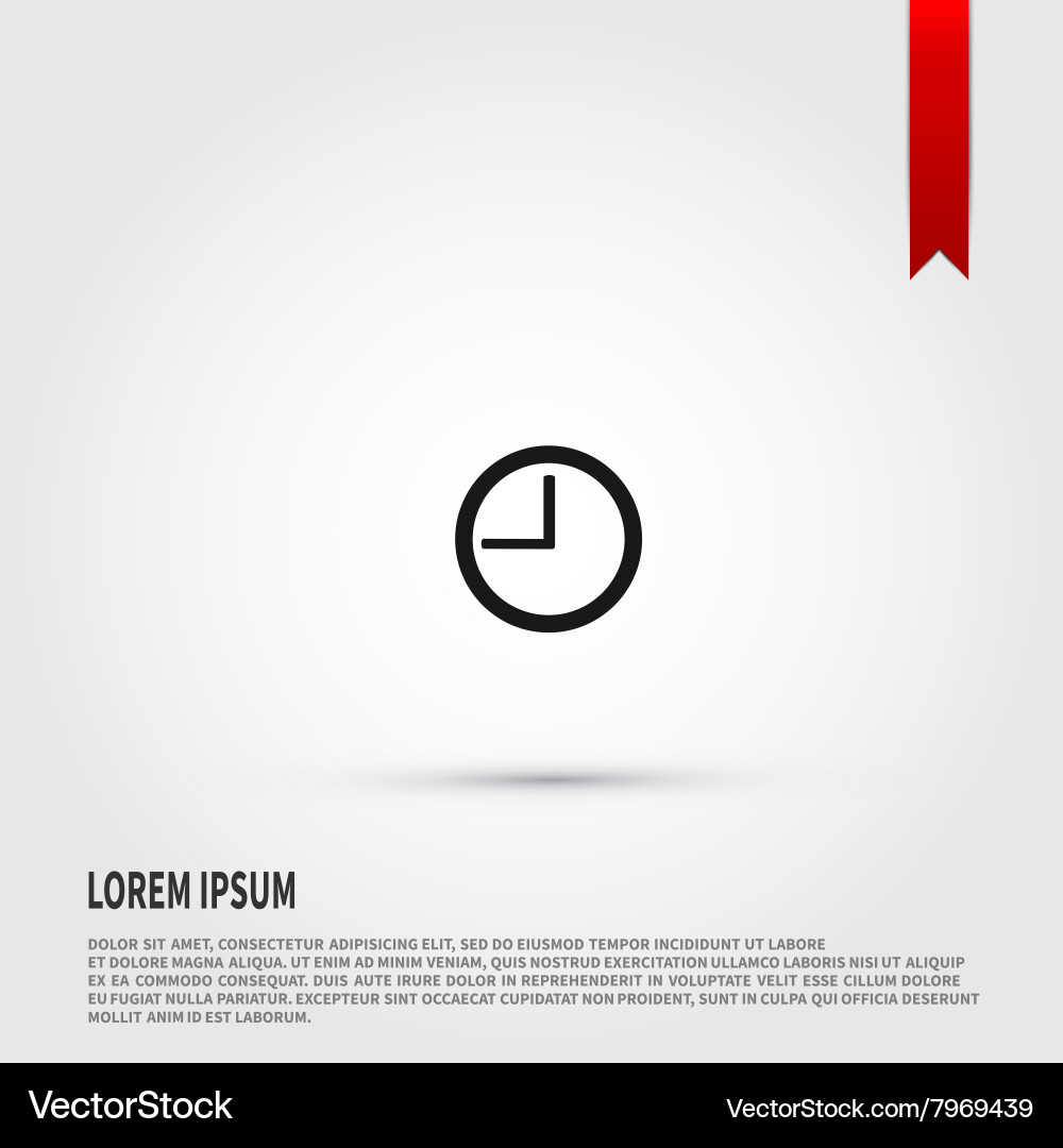 Clock icon flat design style template vector image