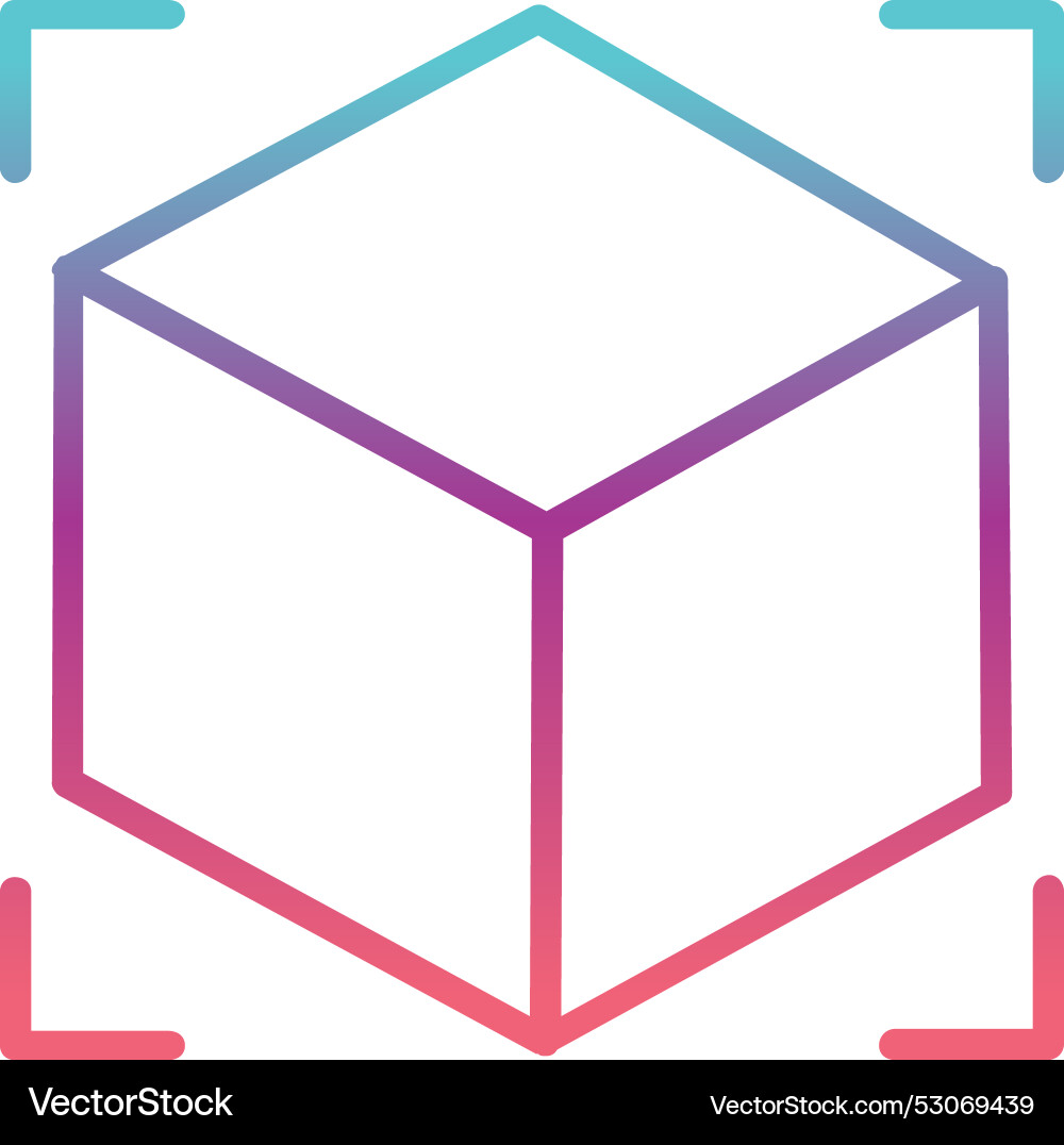 Cube line gradient design Vector Image