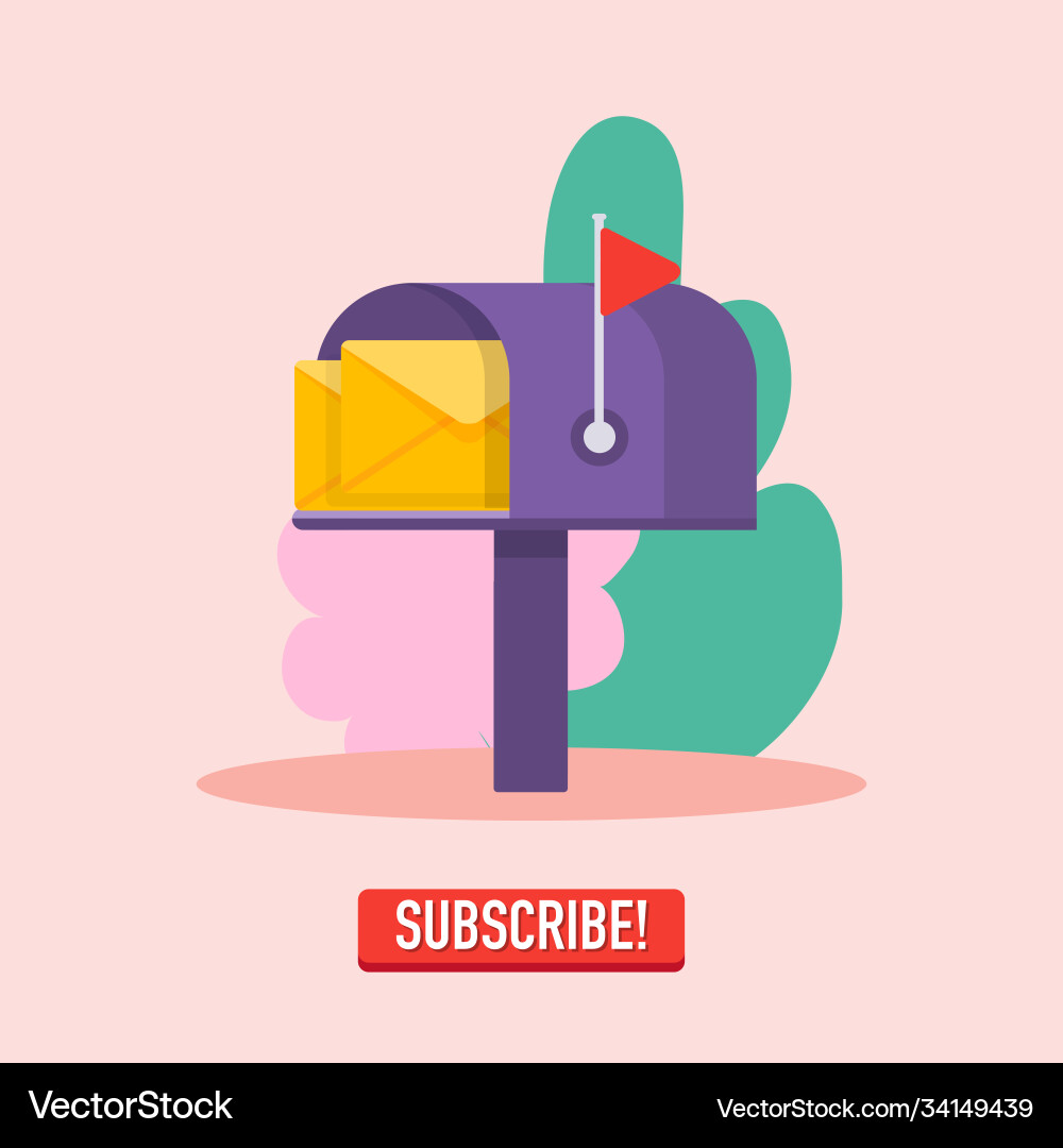 Email subscribe mailbox and submit button online Email subscribe mailbox and submit button online vector image