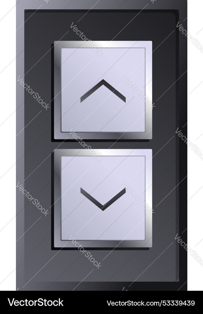 Modern elevator control panel with two buttons Modern elevator control panel with two buttons vector image