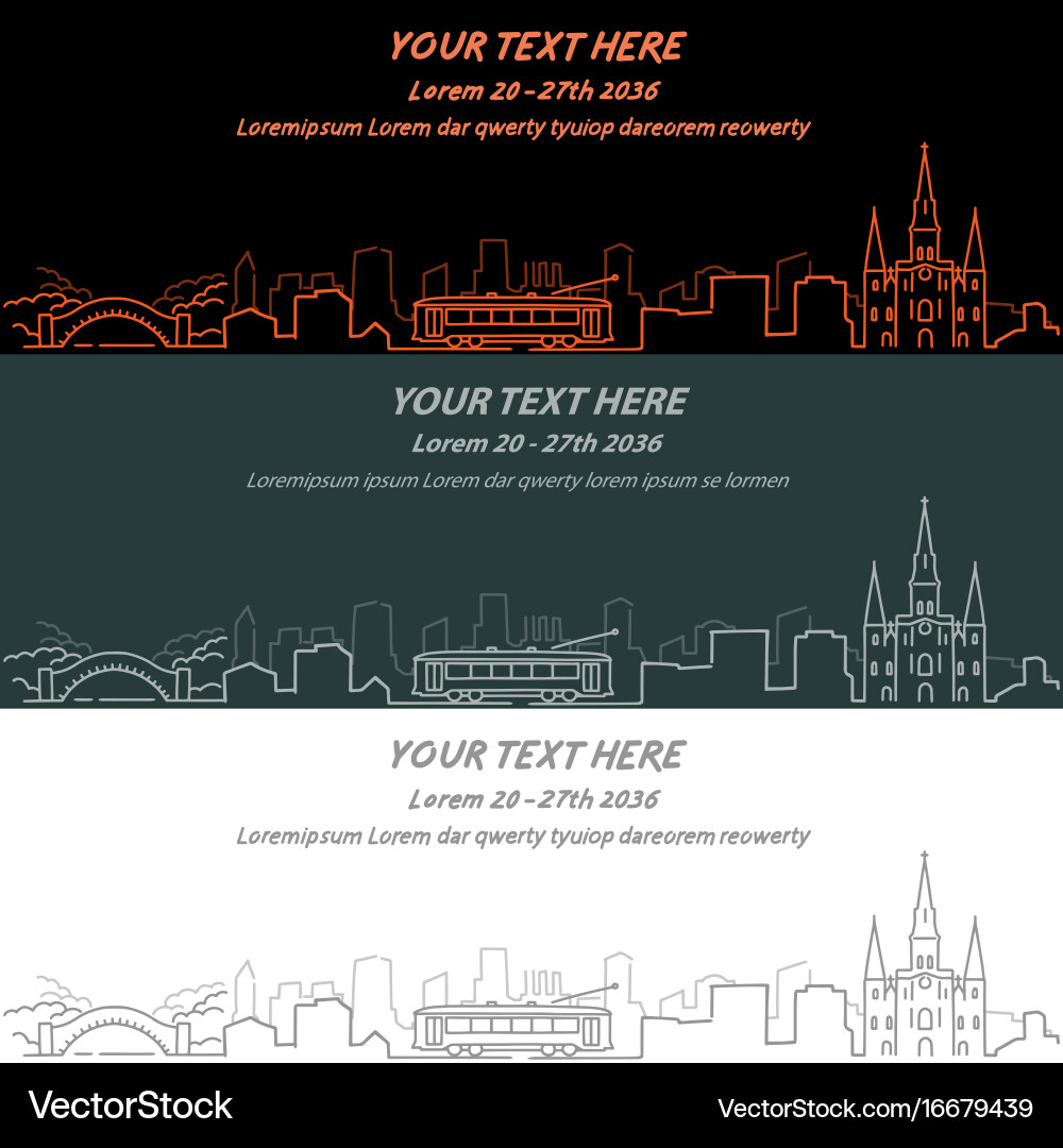 New Orleans Skyline Event Poster Vector Image